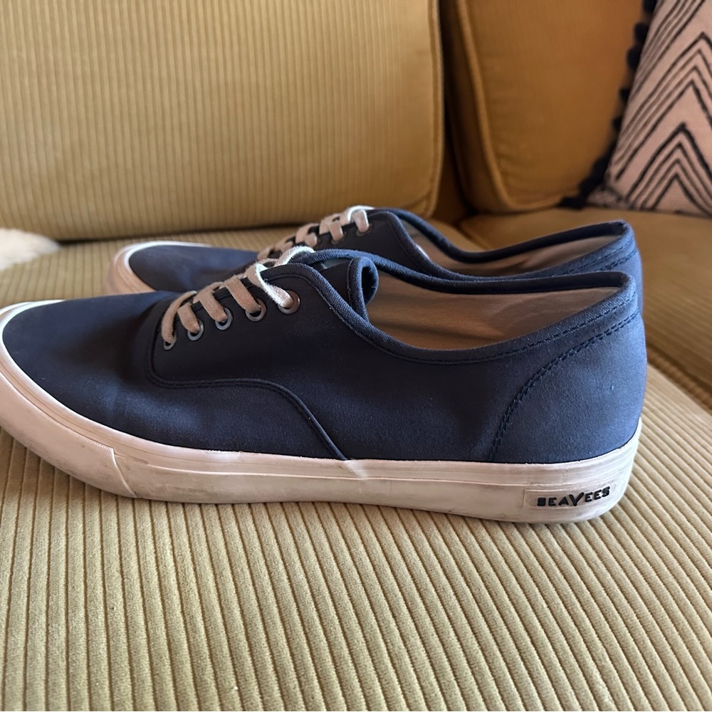 2 pairs of SeaVees Legend sneakers: one in navy, one in white. Both size 11.5Men